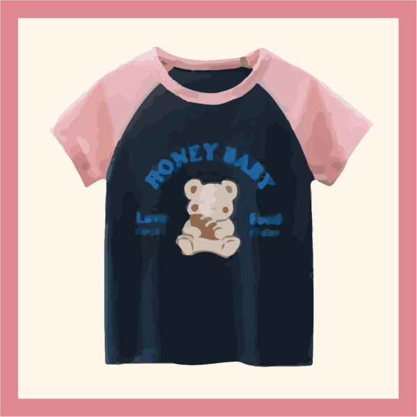 girls honey baby t-shirt with bear