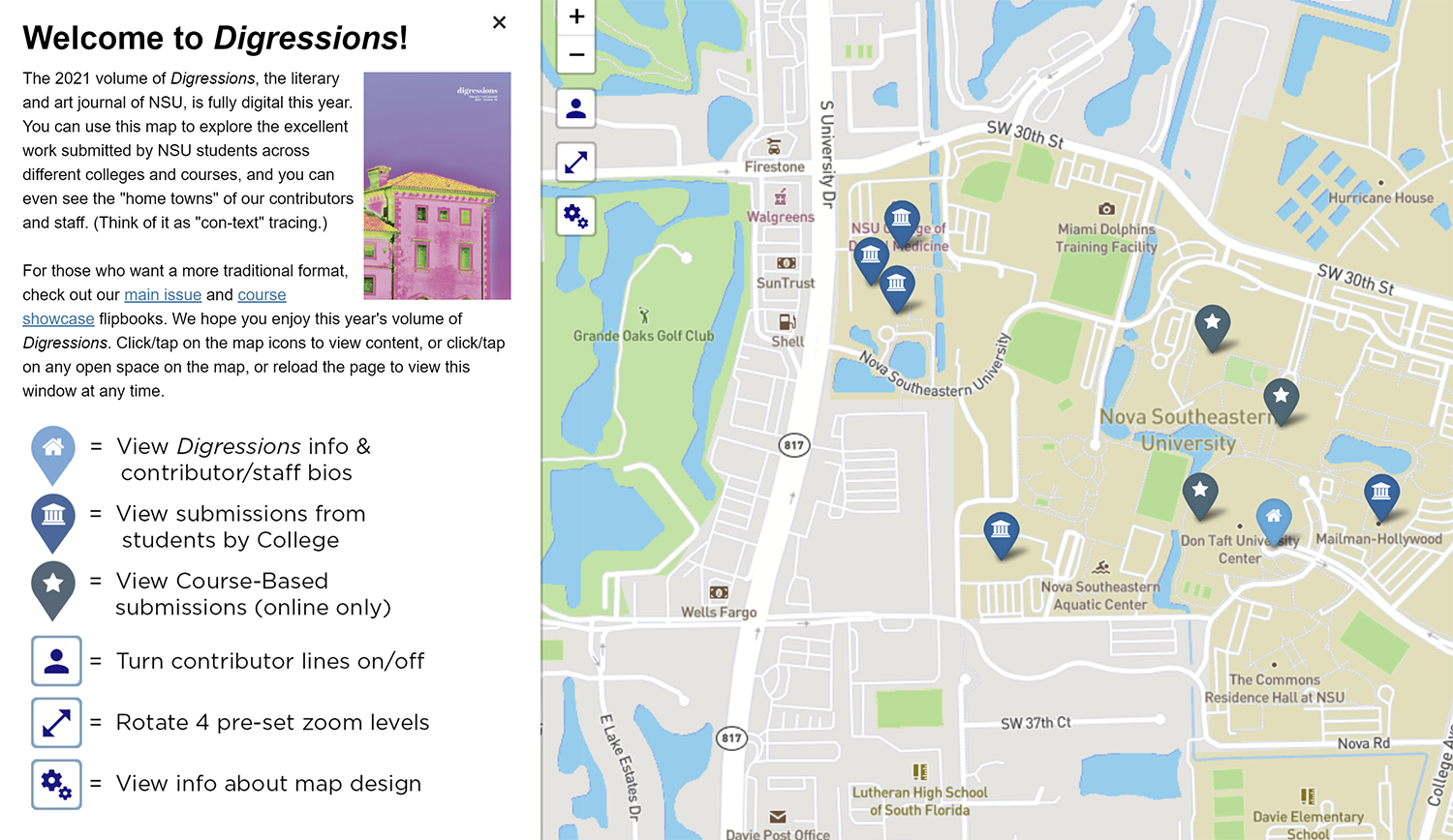 Digressions Magazine Map Interface