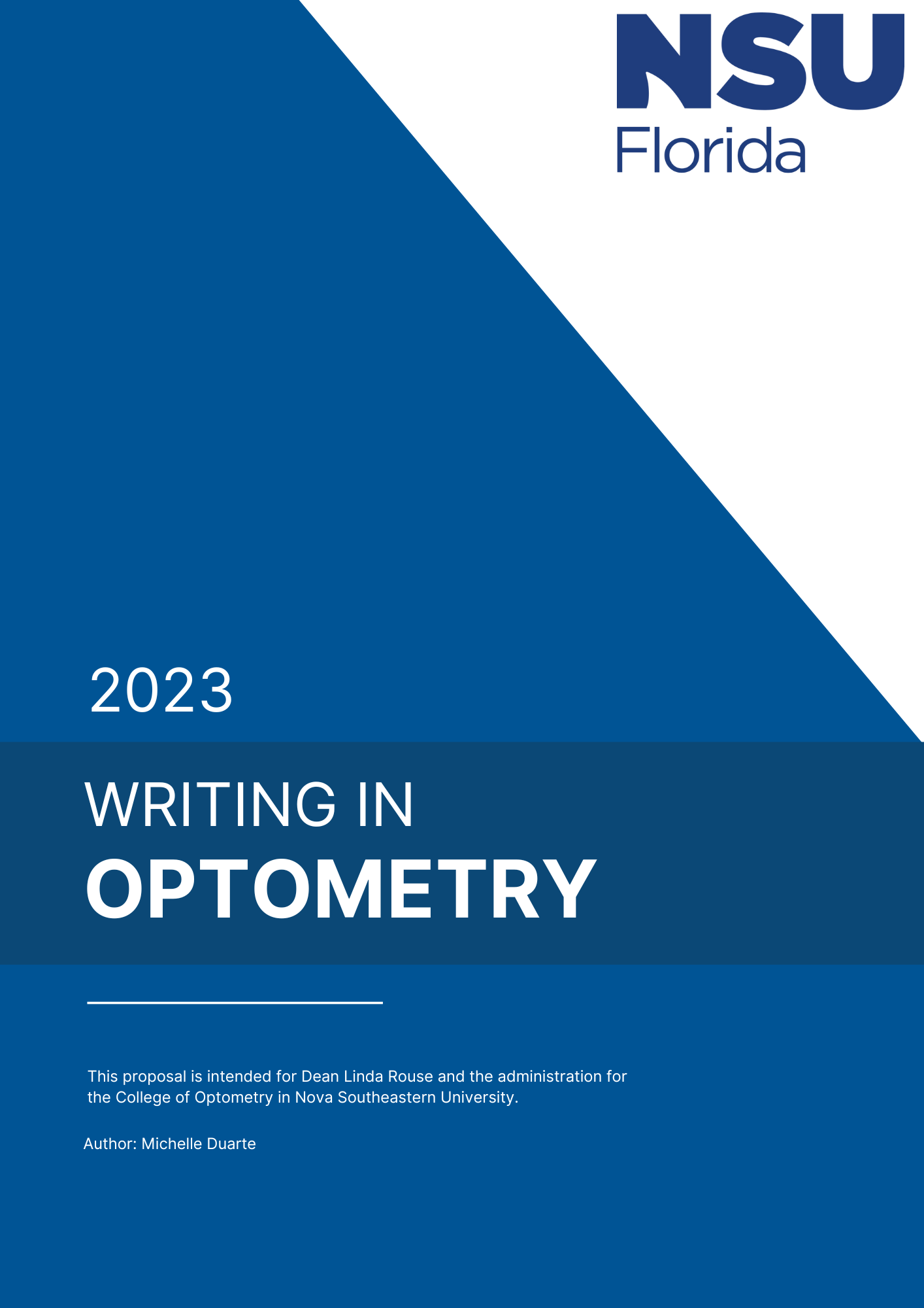 A Course Proposal: Writing in Optometry